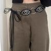 American Retro Rivet Metal Buckle Belt Women'S Spliced Belt Millennial Spicy Girl Y2K Design Sense Strap Waist Rope