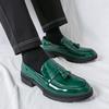 Fashionable Banquet Business Men's Comfortable Tassel Leather Shoes Brand New Men's Patent Leather Glossy Breathable Loafers