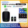 2-in-1 Neuer Wireless CarPlay Adapter Kabelgebunden zu Kabellos Dongle für Apple & Android Auto Plug and Play Universelles Autozubehör
