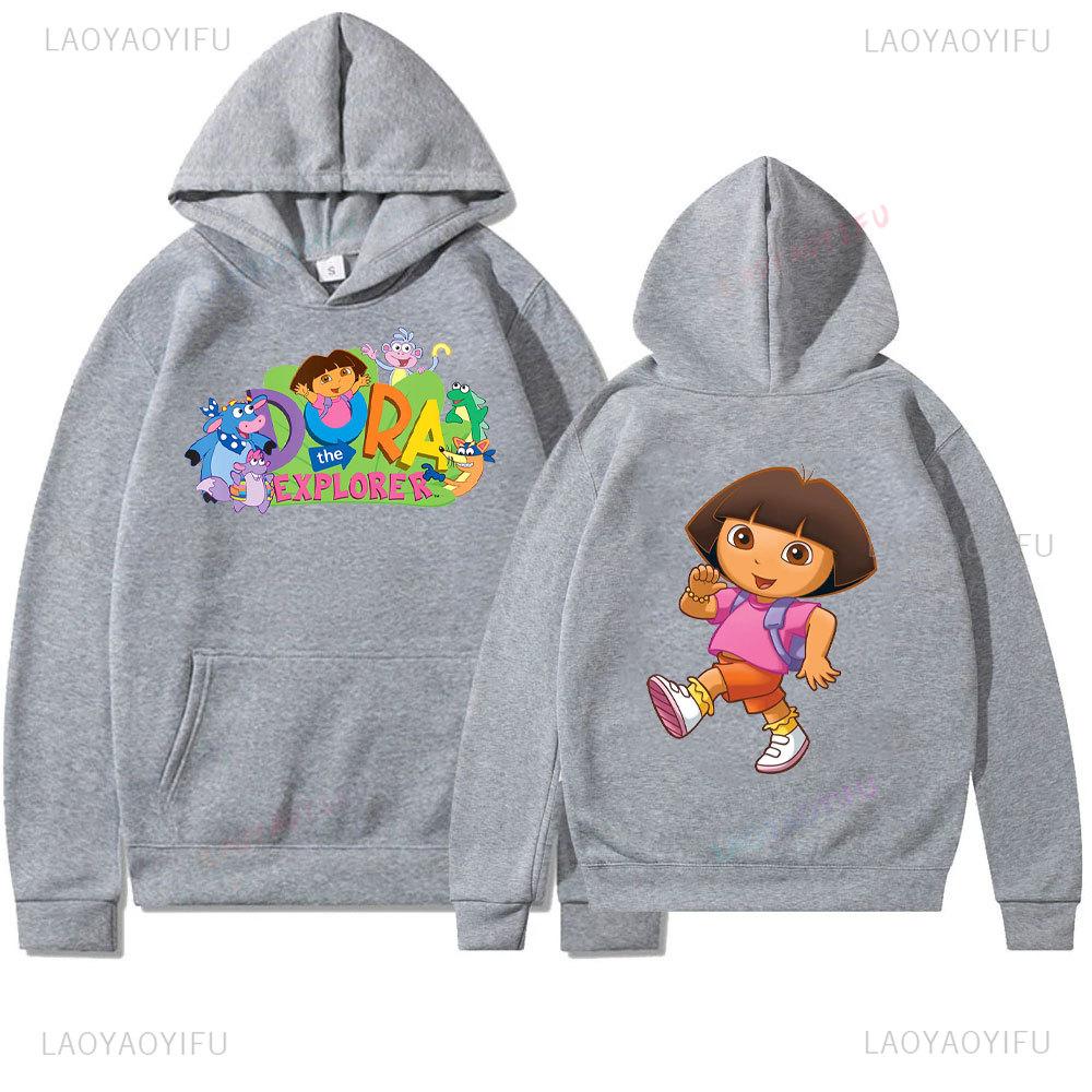 Dora The Explorer Fashion-Forward Fans Cozy Hoodies with Vibrant Prints HoodyCreativity Adventure Cartoon Adult Tops Women Gift