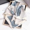 100% Natural Silk Square Scarf Women Casual Neckerchief Silk Headscarf Chinese Silk Foulard Femme Print Geometric Bandana65x65cm