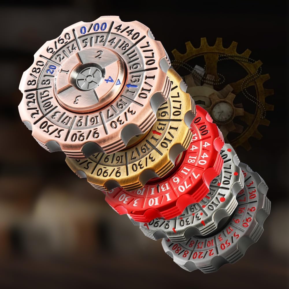 2-in-1 DND Dice & Fidget Spinner(1 Pack), Unique Roulette D&D Dice, Cool Spinner D&D Metal Dice Set, D6, D8, D10, D12,D20,D% 7-in-1 Dungeons and