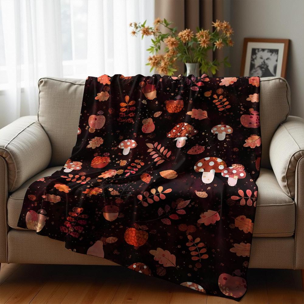 Autumn Ghost Pumpkin Cartoon Anime Print Flannel Blanket Soft Warm Throw for Kids Bedroom Sofa Christmas Office Car