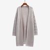 Women's Solid Color Knitted Long-Sleeved Temperament Fashion Sweater Cardigan Coat