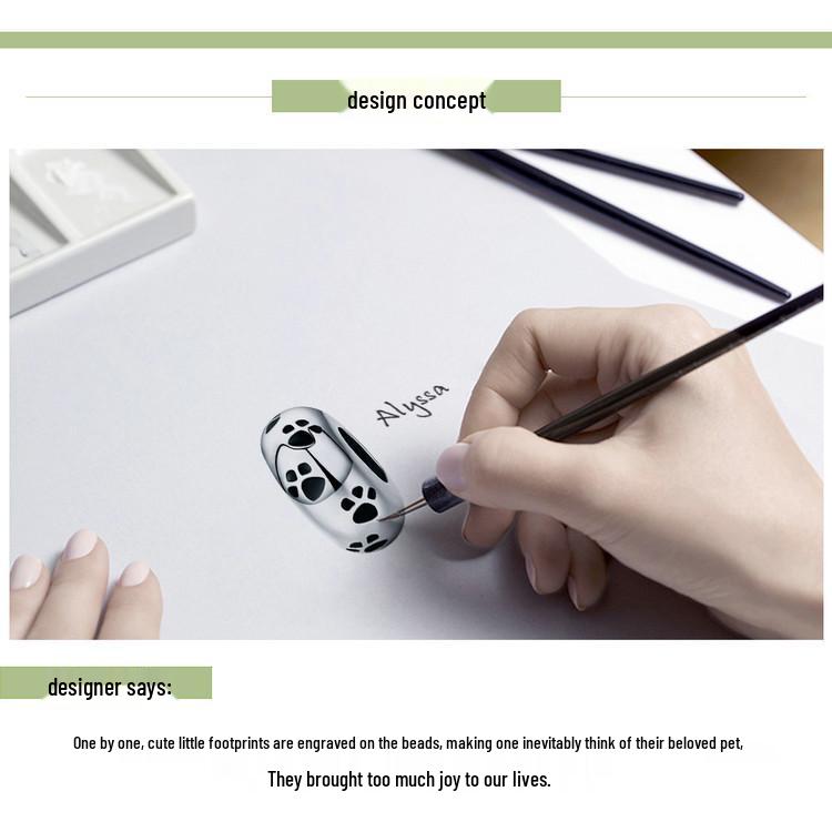 Yinziyun Animal Series Sterling Silver S925 Silicone Spacer Bracelet DIY Accessory (SCC594)