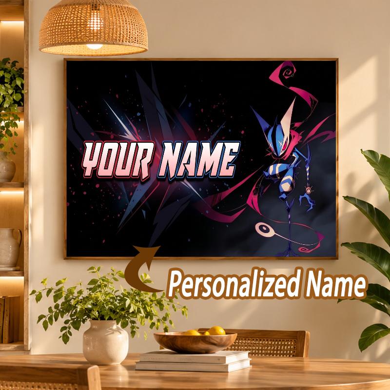 Greninja Custom Name Diamond Painting Personalized 5D Full Drill DIY Diamond Art Home Decor