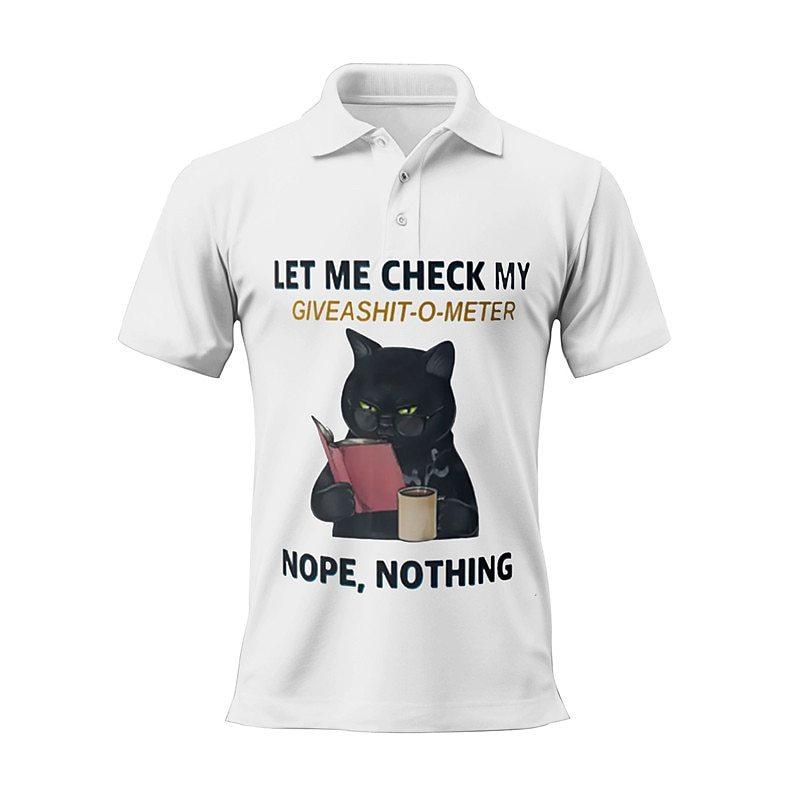 

Men Cat Polo Shirt Short Sleeve 3d Print Tops Fashion Polyester Breathable Comfortable Polos Shirts 4XL