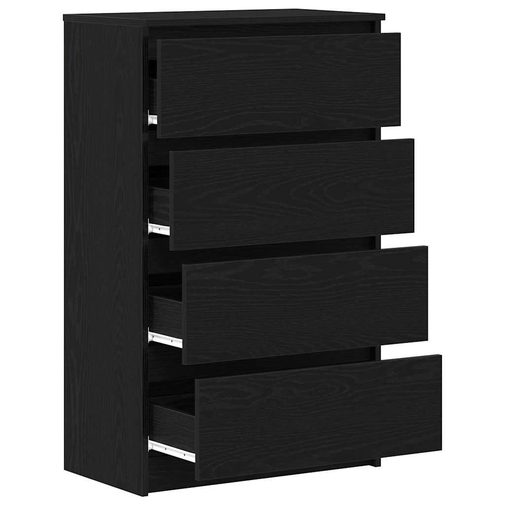 Sideboard Black Oak Effect 60 x 35 x 98.5 cm Engineered Wood