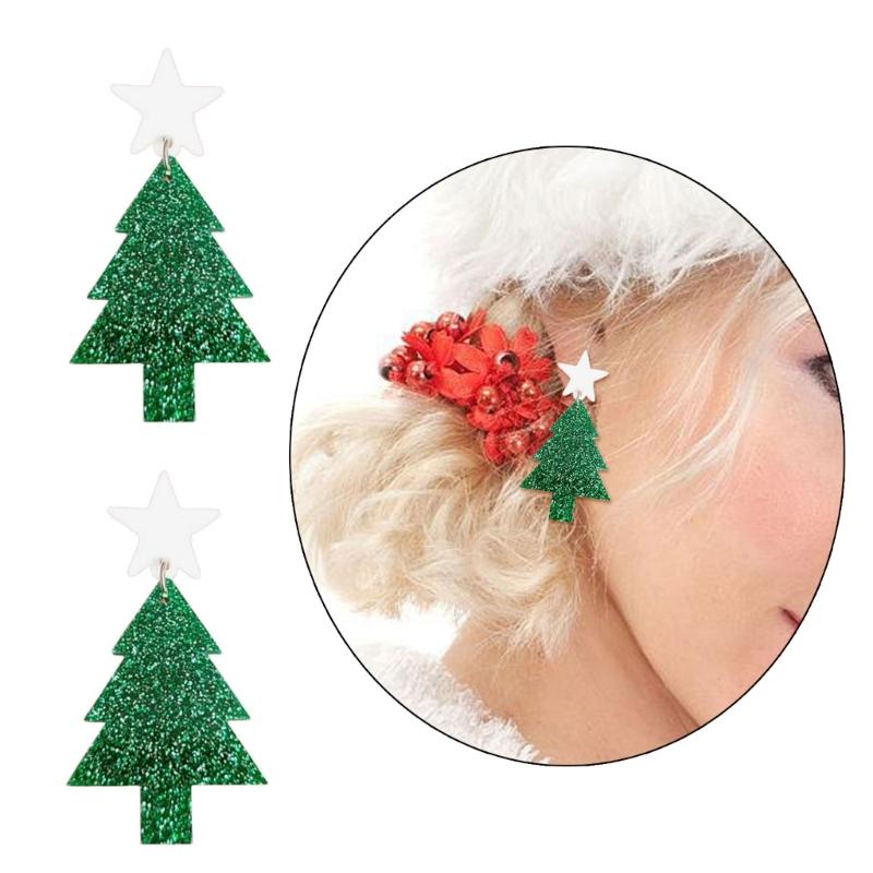 Christmas Tree Ginger Man Dangle Earrings for Women Girls Holiday Drop Earring Christmas Hat Crutch Earring Jewelry Gift
