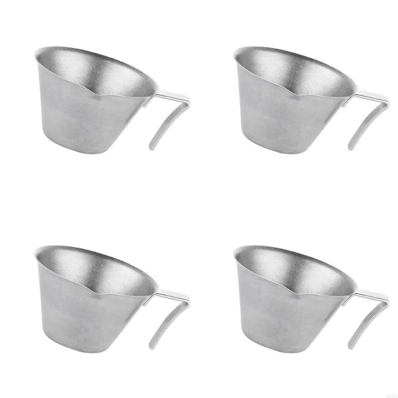 4Pcs Stainless Steels Espresso Coffee Extraction Cup with Graduated Measuring Cup Practical Ounces Cup Coffee Accessories M68E