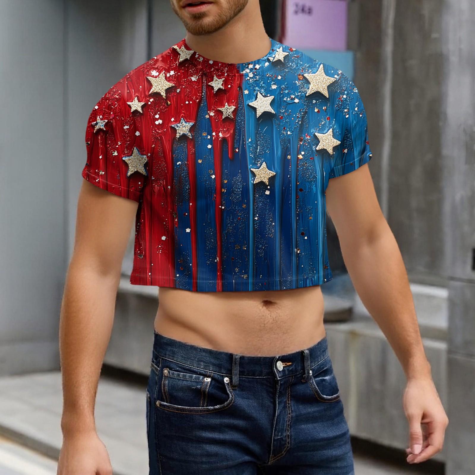 

Мужской полукрой повседневный пляжный топ с круглым вырезом и короткими рукавами XXL красный