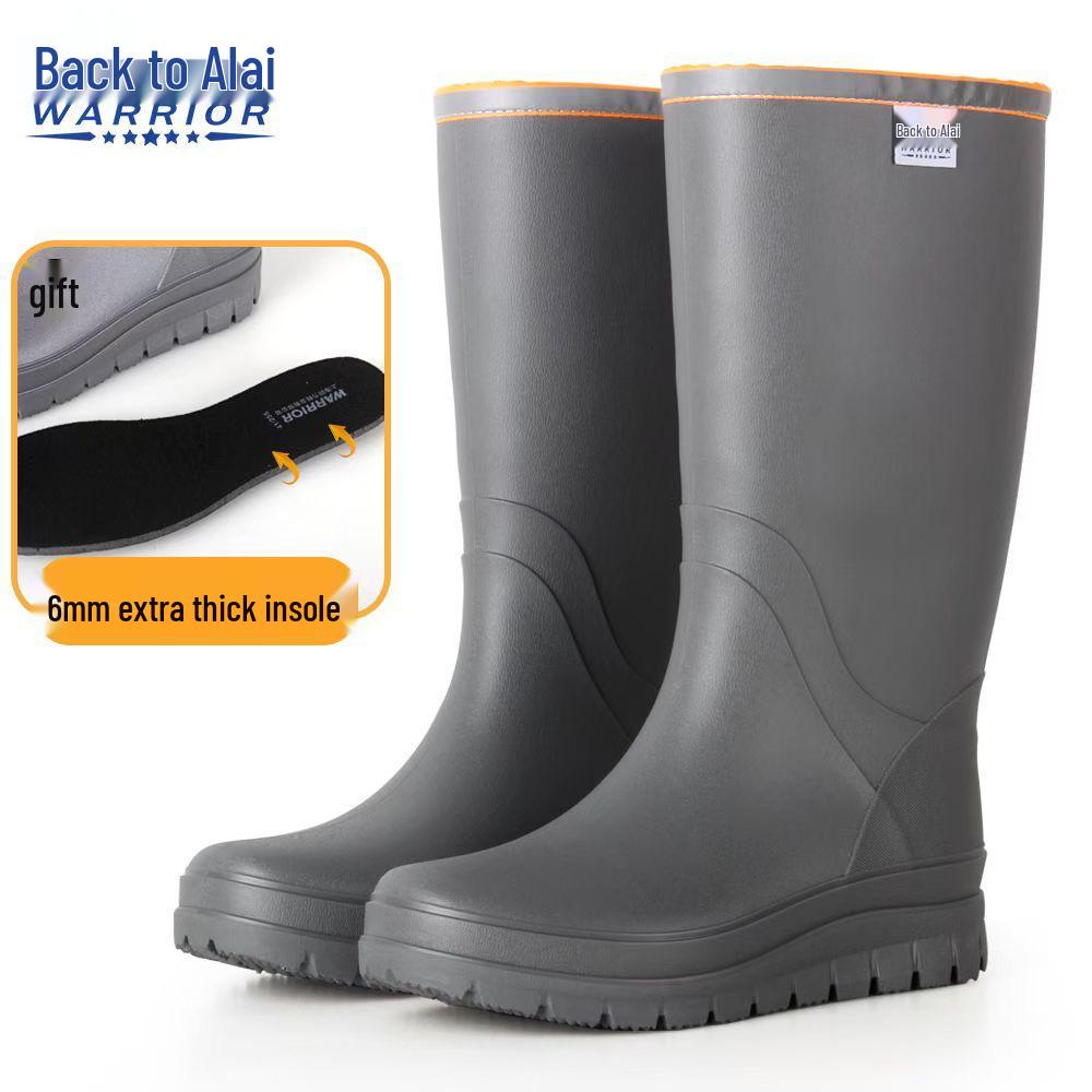 Botas de Chuva Impermeáveis Antiderrapantes de Cano Alto Warrior para Homens, para Trabalho, Pesca e Equitação