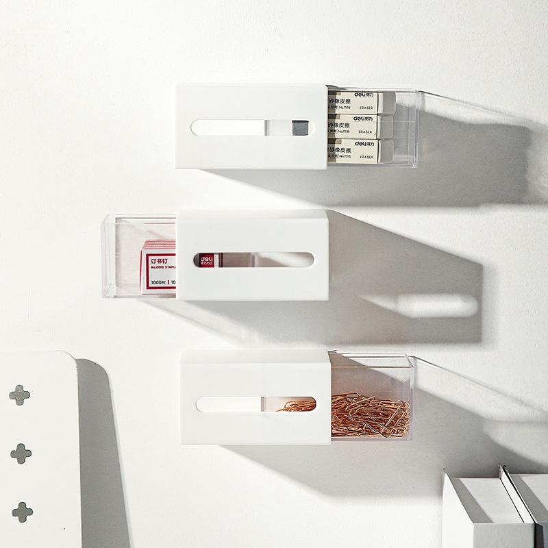 Wall Mounted Storage Box Bathroom Cosmetic Cotton Swabs Jewelry Storage Box Home Office Sundries Clips Hairpin Drawer Storage