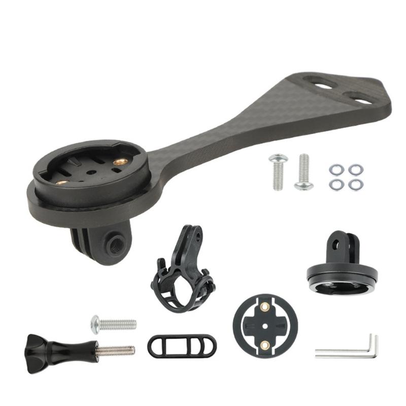 Bicycles Handlebar Combo Mount Adjustable Out Front Computer Mount Carbon Fiber Bike Stem Mount Easy to Install