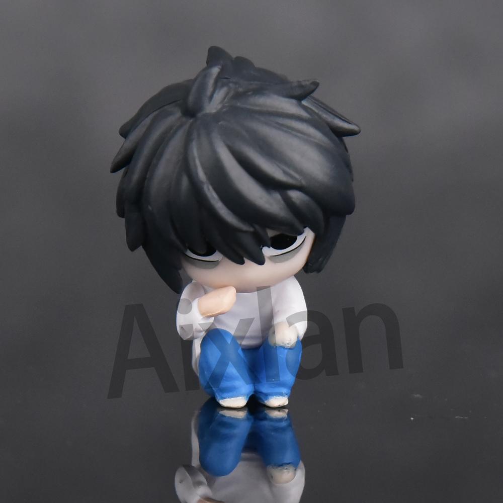 Aixlan 5er Set DEATH NOTE Figur Niedliche Edition Yagami Light 4cm Ryuk/L·Lawliet PVC Actionfigur Anime Sammlerfigur