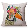 Cute Watercolor Painting Cat Flamingo Dog Kid'S Nursery Art Room Decorative Throw Pillow Case Cotton Linen Animal Cushion Cover