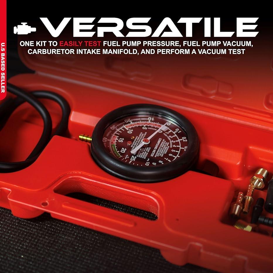 Automotive Cylinder Tester Kit Vacuum Gasoline Engine Compression Meter Pressure Gauge With Adapter