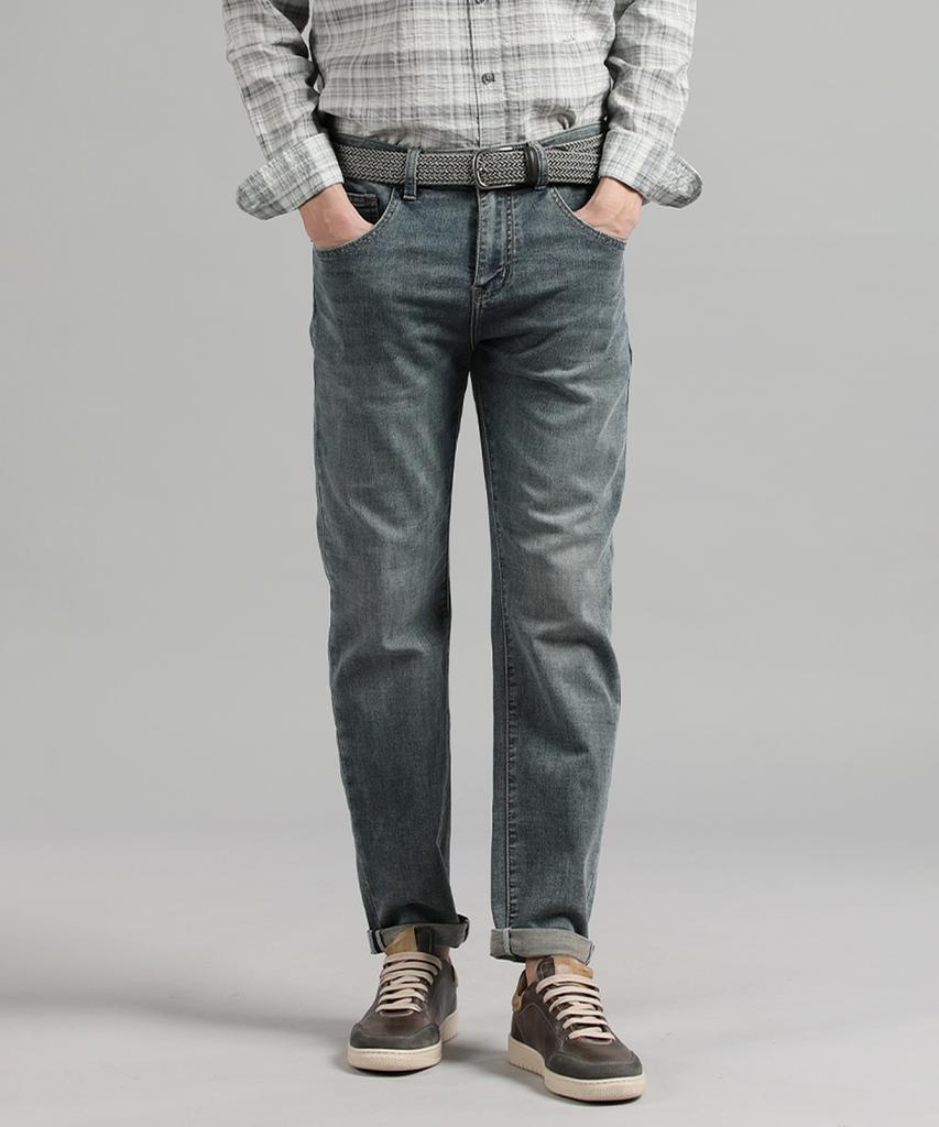 PANICALE Slim Fit Blue Denim Pants