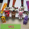 5PCS  Cartoon Game Action Figure FNAF Freddy's Fazbear Bear Doll Model Toy Five Nights Freddy Keychain For Gift