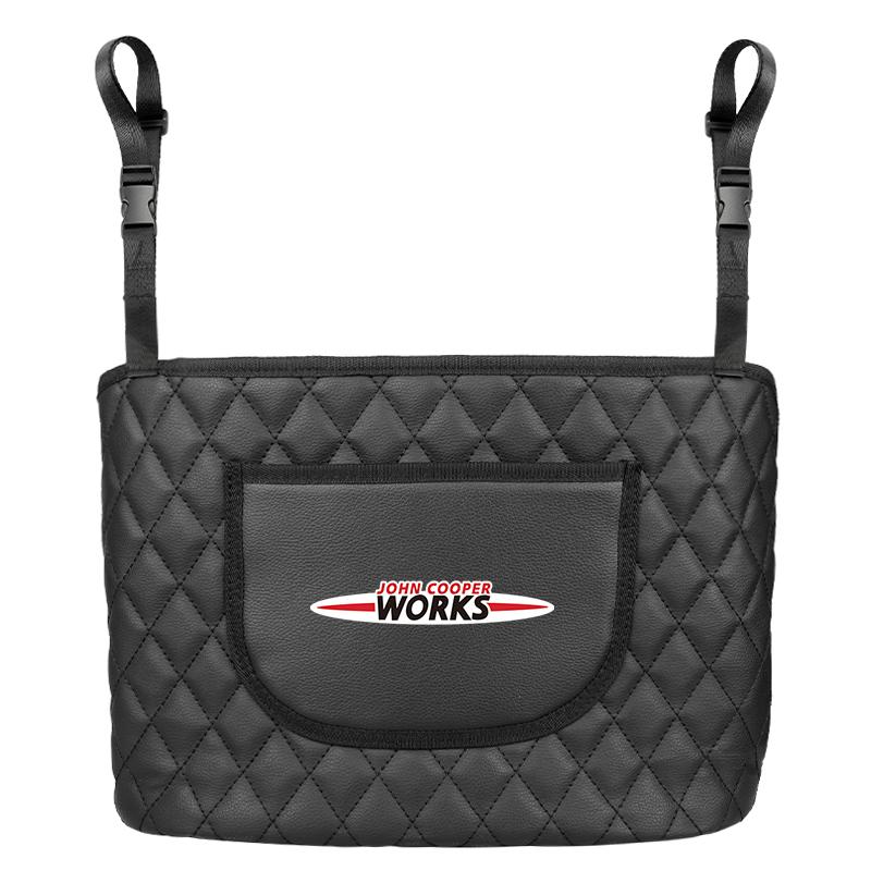 Leather Car Seat Storage Bag Garbage Box Hanging Case Organizing Tools For Mini Cooper One JCW F54 F55 F56 F57 F60 R50 R52 R55