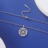 Cazador Stainless Steel Mandala Flower of Life Pendant Necklace for Women Gift  Lotus Neck Chain Amulet Jewelry Wholesale