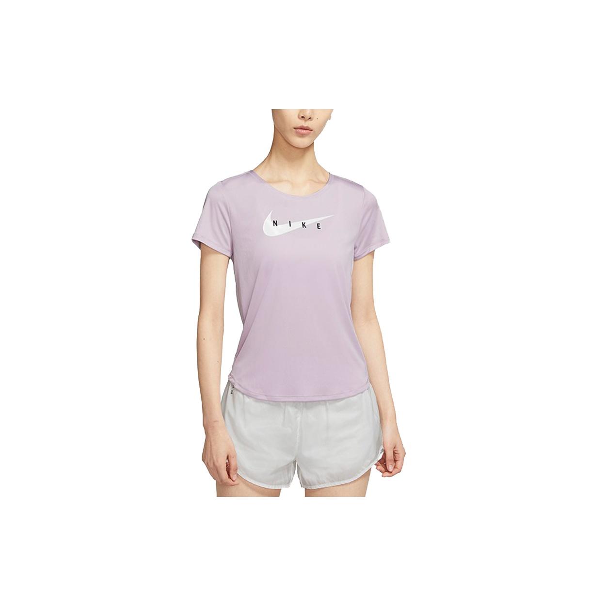 (WMNS) Nike AS W NK SWOOSH Run Top SS ICED LILAC Women s CZ9279-576 M