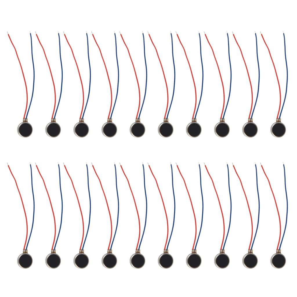 20 Stück Vibrationsmotoren Mini Winzig 2 Drähte Flacher Münzknopf Typ Vibrationsmotor für Mobilzelle