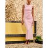 Spring New Arrival French Style Slim-Fit Evening Dress Round Neck Sleeveless Ruched Decoration Midi Skirt Dress 8312478