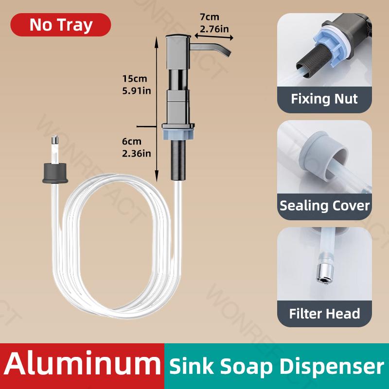 

Kitchen Sink Soap Dispenser Extension Tube Detergent Soap Dispenser With Tray Hook Countertop Dishwashing Liquid Soap Dispenser