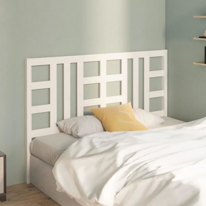 VidaXL Headboard White 126x4x100 Cm Solid Pine Wood 817831