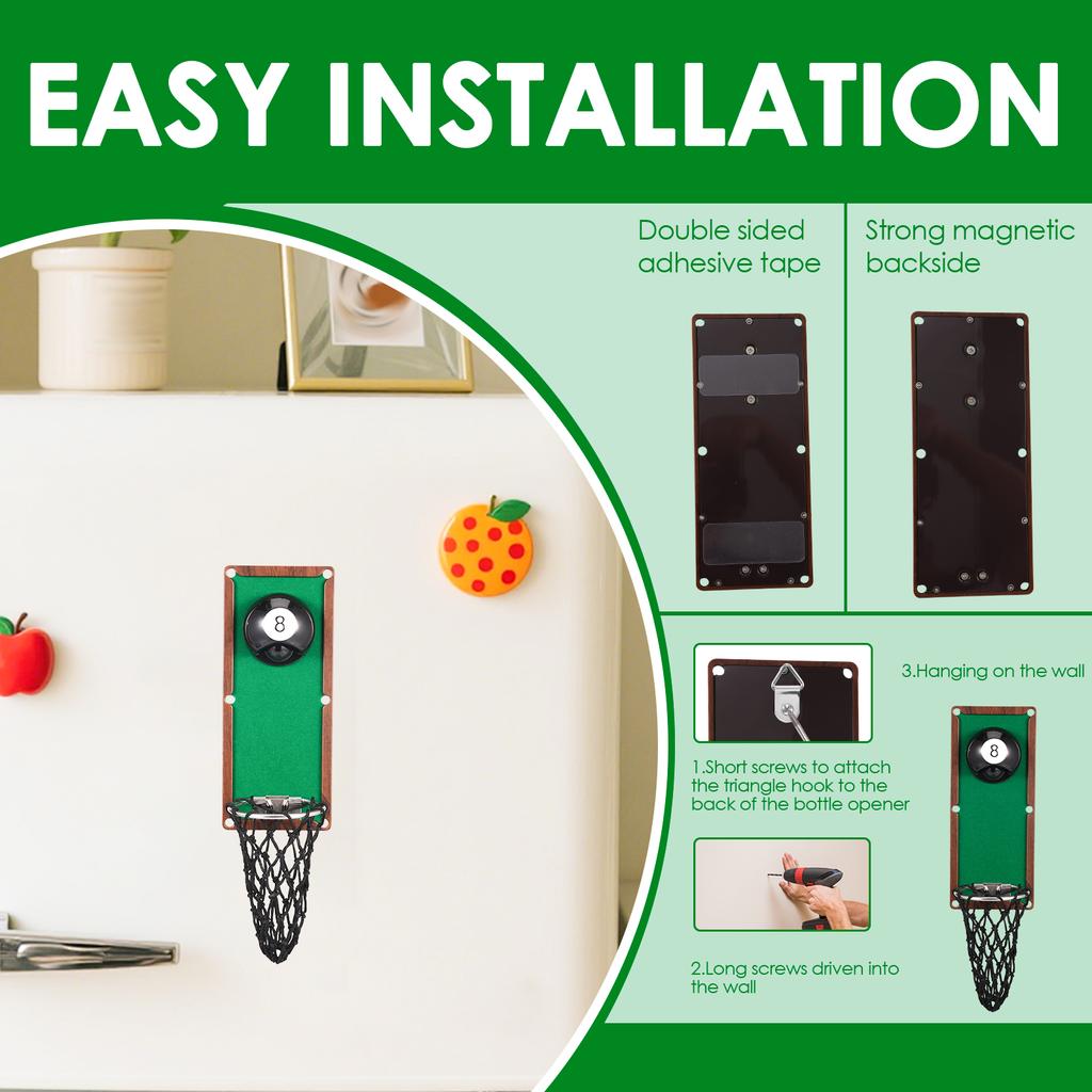 Magnetic Opener Beer Bottle Opener Wall Mounted Wooden Beer Bottle Opener Creative Refrigerator Magnet Beer Jar Corkscrew Opener
