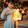 Glowing Bunny Lantern PVC Paper Rabbit Flower Lantern Mid Autumn Lantern  Cultural Gift