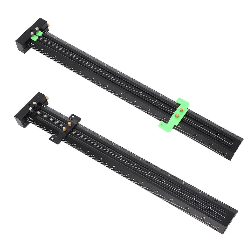 Woodworking Compass Tool 14inch Metal Aluminium Alloy Double Line Marking Ruler Adjustable T Type Me