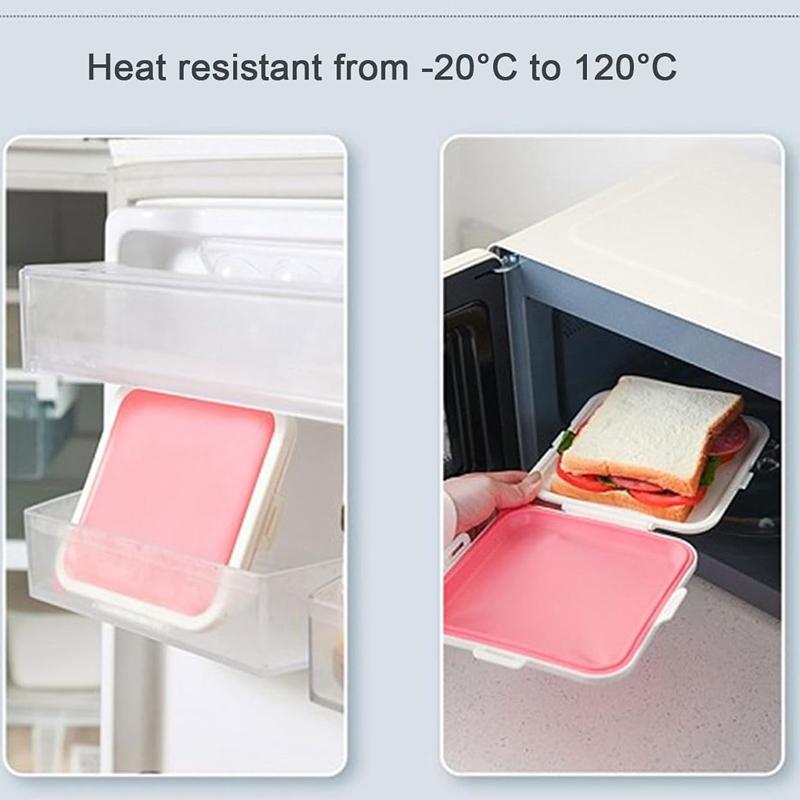 Sandwich Container Silicone Sandwich Toast Bento Box Portable Sandwich Storage Box Food Container Snack Box Reusable Lunch Box