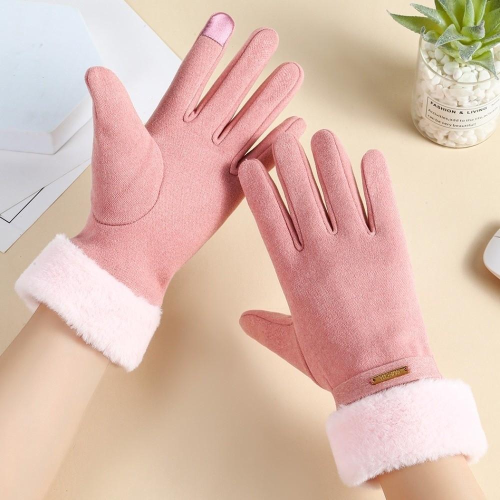 Gifts Touch Screen Winter Warm Gloves for Women Plus Velvet Anti-slip Full Finger Sports Gloves Warm Tools Cold-proof Gloves