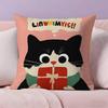 Cartoon Cat Cute Pillow Case Anti-dustmite Pillowcase Invisible zipper silky short plush Sofa cushion cover