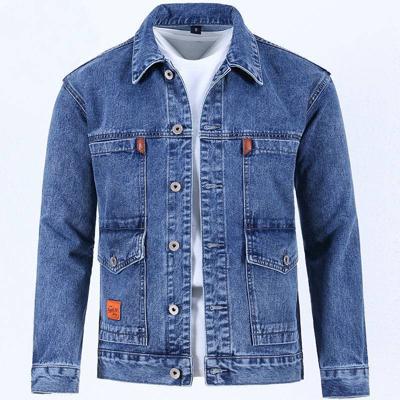 Shopping mall closed down denim jacket men's work jacket spring and autumn warm wear-resistant electric welding anti-scalding work clothes jacket