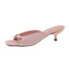 Internet celebrity outer slippers women's 2025 new summer with skirt French high-end sense heightened small sandals