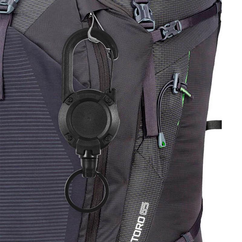 Einziehbarer Schlüsselanhänger aus Stahldraht mit elastischem Kordelzug und Anti-Verlust-Schnalle