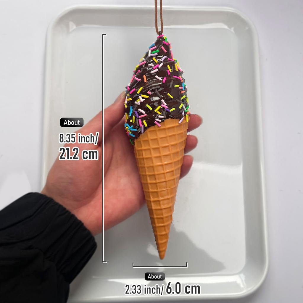 1-piece Set, Simulated Sauce Coated Plastic Ice Cream Model, Ice Cream Shop Display Prop, Photography Stage Prop