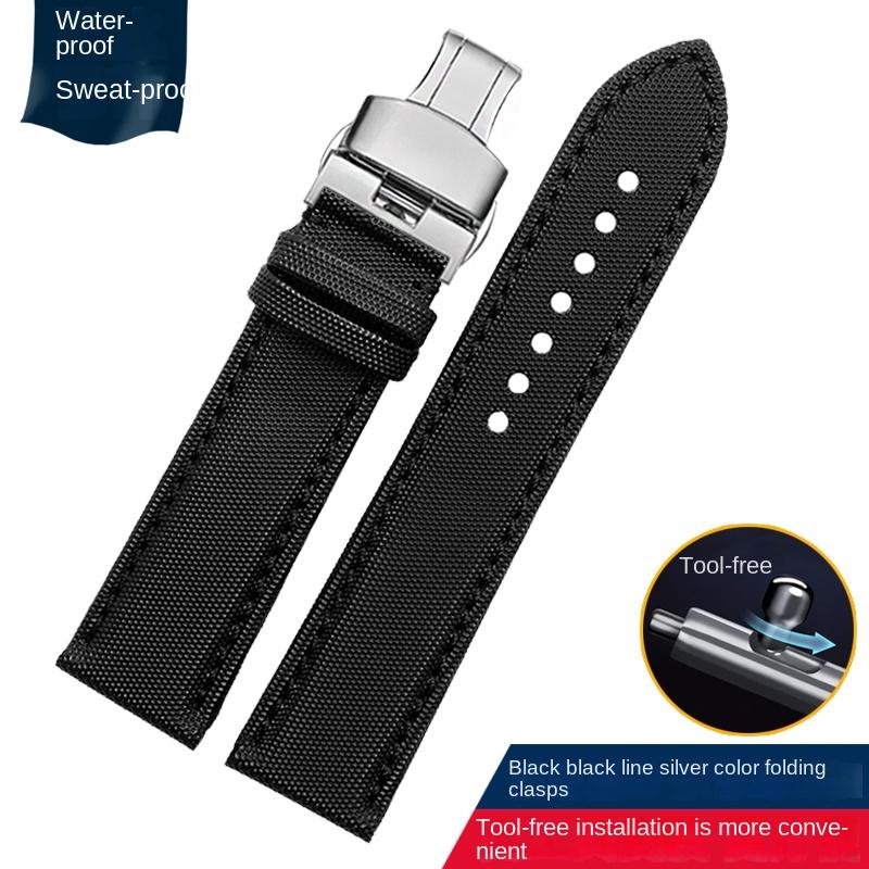Schnellwechsel-Uhrenarmband Für MIDO Helmsman commander omega Tag Heuer Nylon Canvas Leder Wasserdicht Herren-Uhrenarmband 20mm 22mm