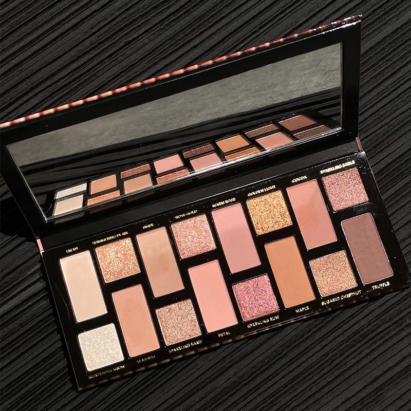 Palette de Fards à Paupières MYHO 16 Couleurs Irisées & Mattes - Tons Terre et Inspirée des Célébrités pour Débutants & Étudiants