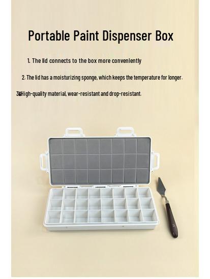 Flip-Top Gouache Acrylic Paint Box with Palette & Storage