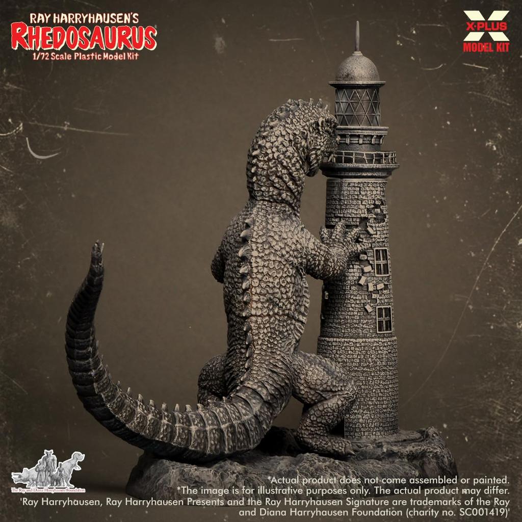 Ray Harryhausen Rhidosaurus scale unpainted plastic model kit X-Plus 1/72