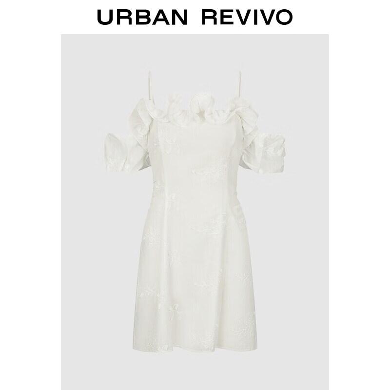 Women s Floral Embroidered Ruffle Strap Dress L