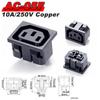 AC Power Socket Rocker Switch Inlet Power Plug C13 C14 Socket 3Pin AC Electrical Connector with 250V 10A Fuse and Red Lamp
