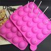 Molde de silicone antiaderente com 20 cavidades para pirulitos, cupcakes, moldes para assar com palitos, kit de cozimento reutilizável para toda a família, para guloseimas caseiras