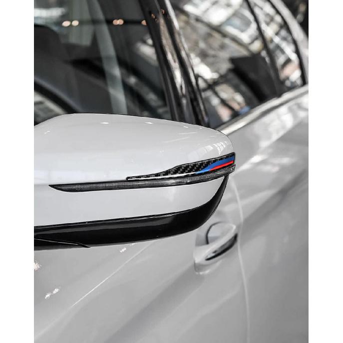 2PCS Universal Rearview Mirror Protector Sticker Anti Collision Strips Carbon Fiber Decal Trim fits for BMW X1 X2 X3 X4 X5 X6 1 2 3 4 5 6 7 Series