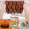 Chocolate letter silicone handicraft molds, reusable crayon wax molds, cake decoration silicone letter molds, candies, chocolate