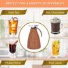 1.5L Capacity Thermal Coffee Carafe Triple Walled Woven Rattan Carafe  For Coffee Shop